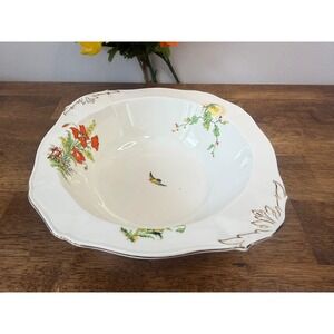 Alfred Meakin England Floral‎ Serving Bowl Gold Trim Vintage Art Deco China